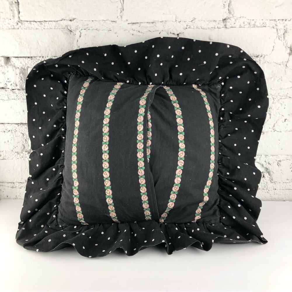 Vintage Mary Engelbreit Home Is Where The Heart Is Ruffle Pillow - Picture 4 of 5